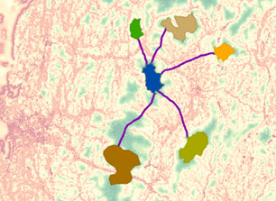 Map of paths for each destination back to the source